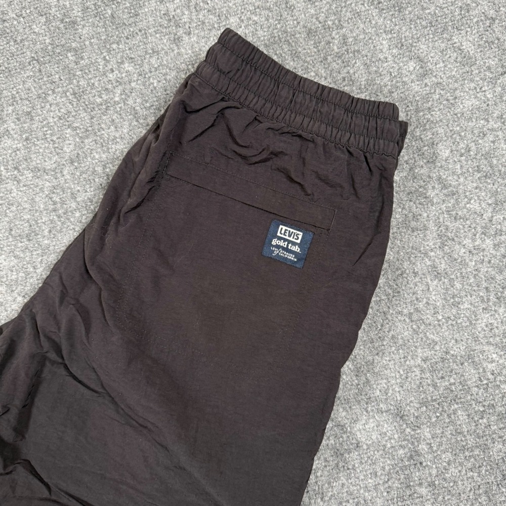 Levi's Gold Tab Joggers Medium‎ Black Nylon Track Pants Athletic Zip Cuff Men's
